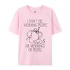 I Hate Morning People And Mornings And People Coffee Cat Cotton Unisexs Casual Unisex Tshirt Camisa Tops Shirt Retro Unique