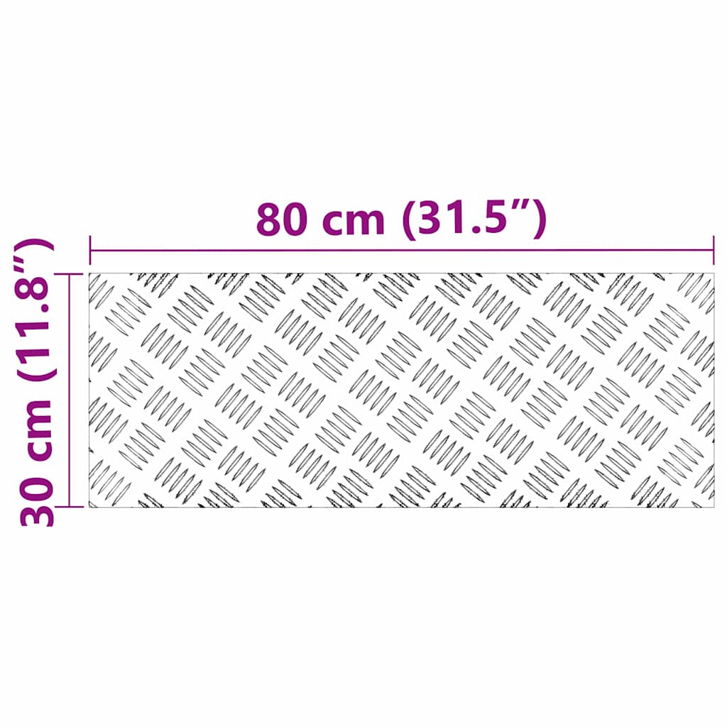 Stair Tread Step Right Angled 2 pcs Silver 80 x 30 cm Aluminum
