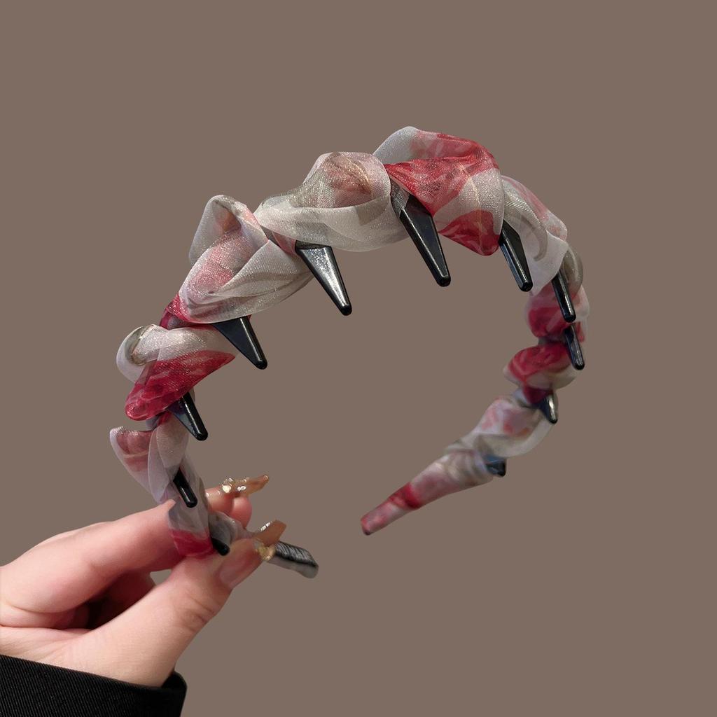 High-End Women's Bow Headband with Teeth - 2025 Face Washing & Hair Pressing Accessory