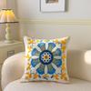 Spring Flower Embroidered Throw Pillowcase Cojines Canvas Towel Embroideried Sofa Square Cushion Cover Headboard Pillowcases