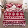 Christmas Duvet Cover Set Queen Size Bedding Set Snowflake Red Bedding Set Luxury Holiday Merry Christmas for Bedroom Decoration