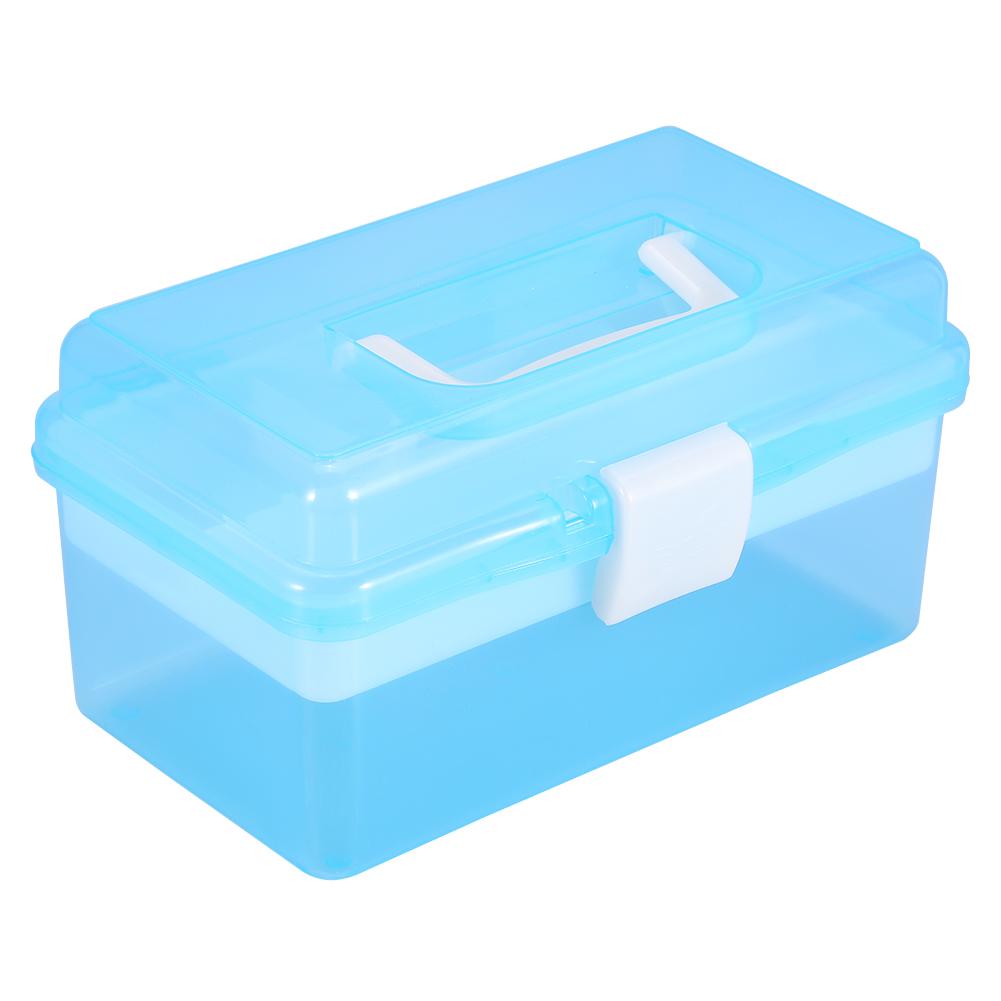 

3 типа многофункциональный пустой дизайн ногтей маникюр макияж косметические инструменты контейнер для хранения ящик Blue M