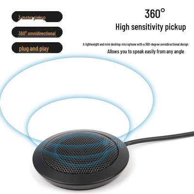 Omnidirectional USB Desktop Condenser Microphone for PC and Phone - 3.5mm Live Broadcast, Recording, Lecture Mic