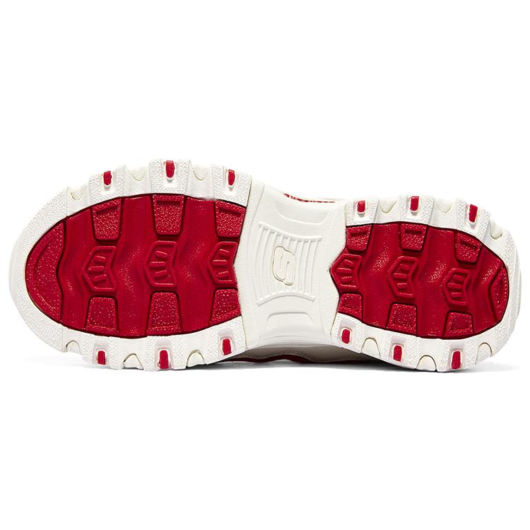 Skechers Comfortable Simple Shock Absorbing Durable Low Top Casual Shoes Kids sneaker White Red 319513L-OFWR