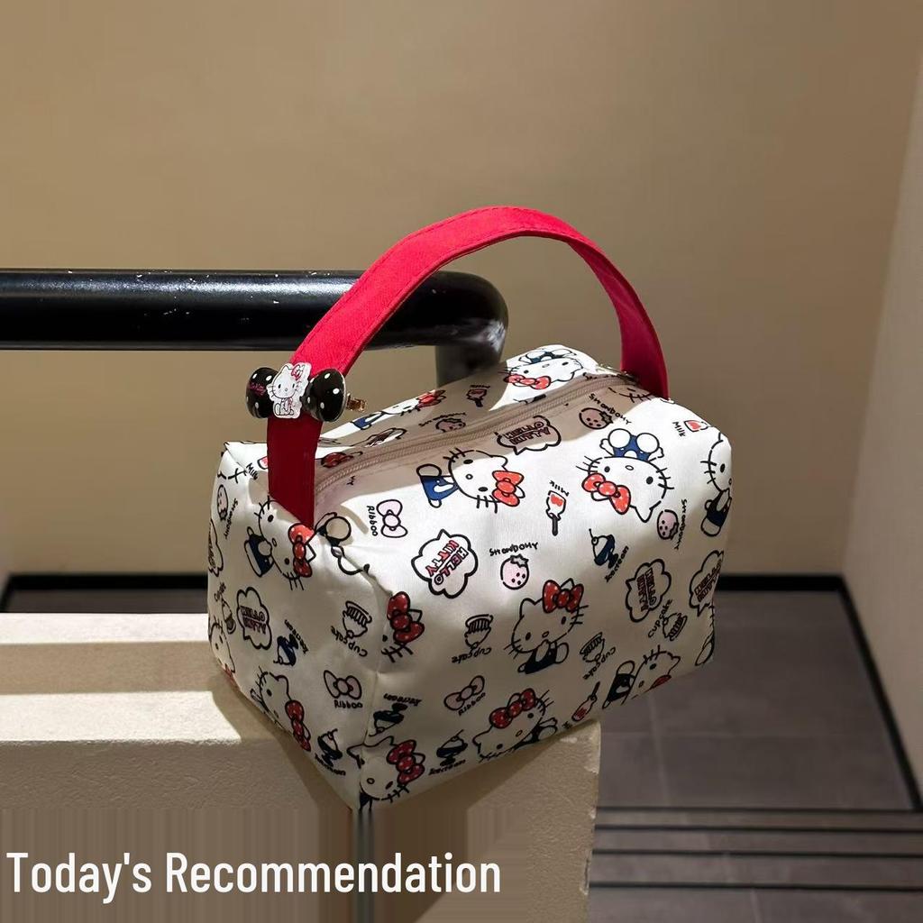 Tragbare Make-up- und Toilettenartikeltasche mit Katzenprint für Damen - 2025 Reisehandtasche