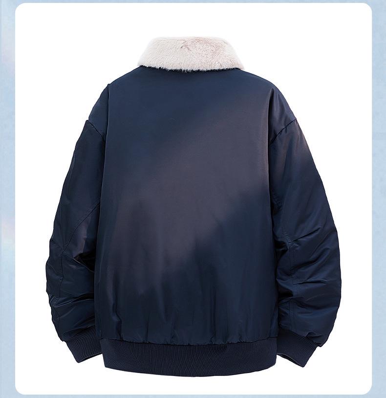 2025 Retro Fur Collar White Duck Down Winter Jacket with Fleece Lining - Thick, Warm, and Loose Niche Outerwear