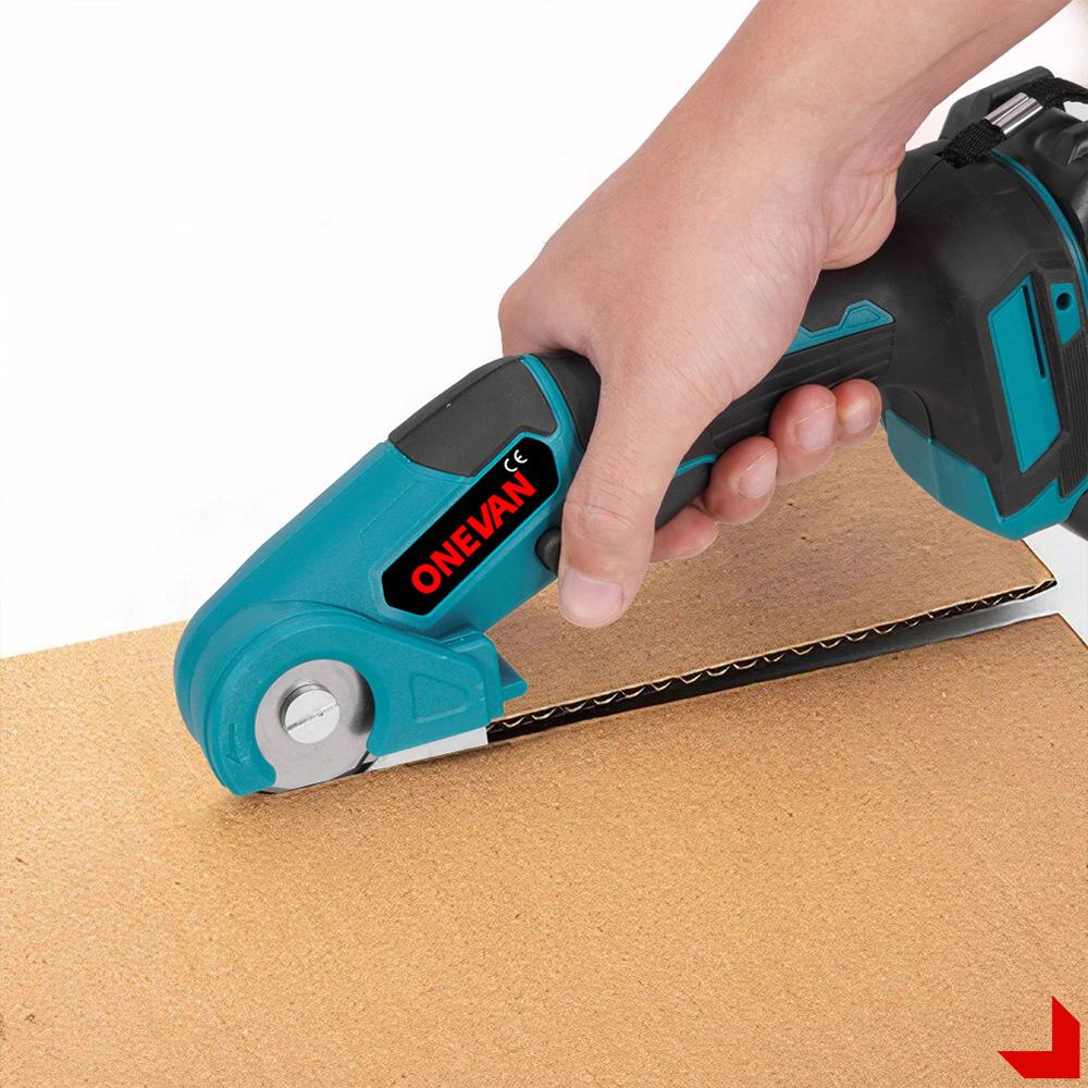 ONEVAN 800W Akku-Elektroschere Stoffschneider Metall Teppichschneidwerkzeuge Aluminiumlegierung Edelstahlmesser für Makita Akku