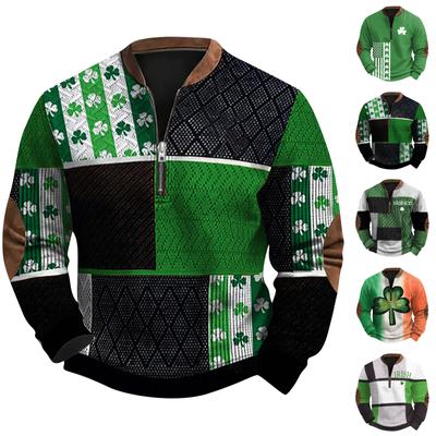 Erkek Retro Günlük Degrade Baskılı Sweatshirt