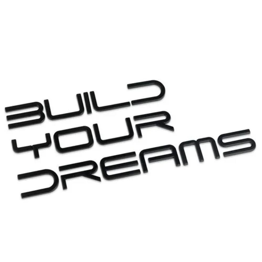 

3D Metal Build Your Dreams Letter WORD Logo Emblem Badge Car Bag Signplate Decal Sticker для BYD Han Song Tang Qin PLUS Atto 3 Build Your Dreams чёрный