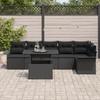VidaXL 7-Piece Garden Sofa Set with Cushions Black Rattan 3348299