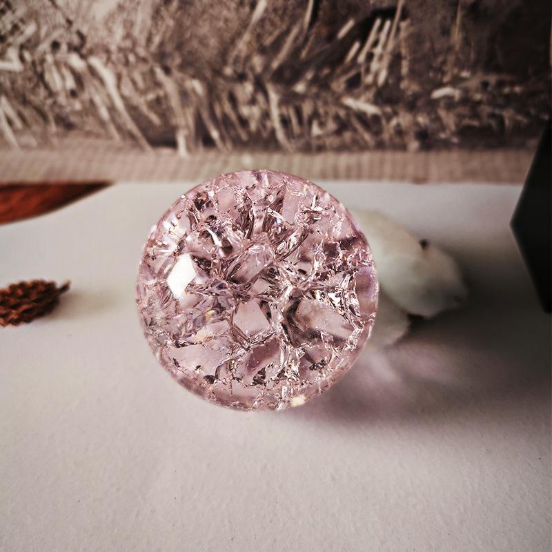 5CM Non-Fading True Color Ice Crackle Crystal Ball - Feng Shui Pond Rotating Water Feature Accessory