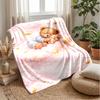 Teddy Bears with Stars and Clouds Theme blanket Lightweight Warm Flannel Blanket Decorative Throw Blanket for Home Decoration