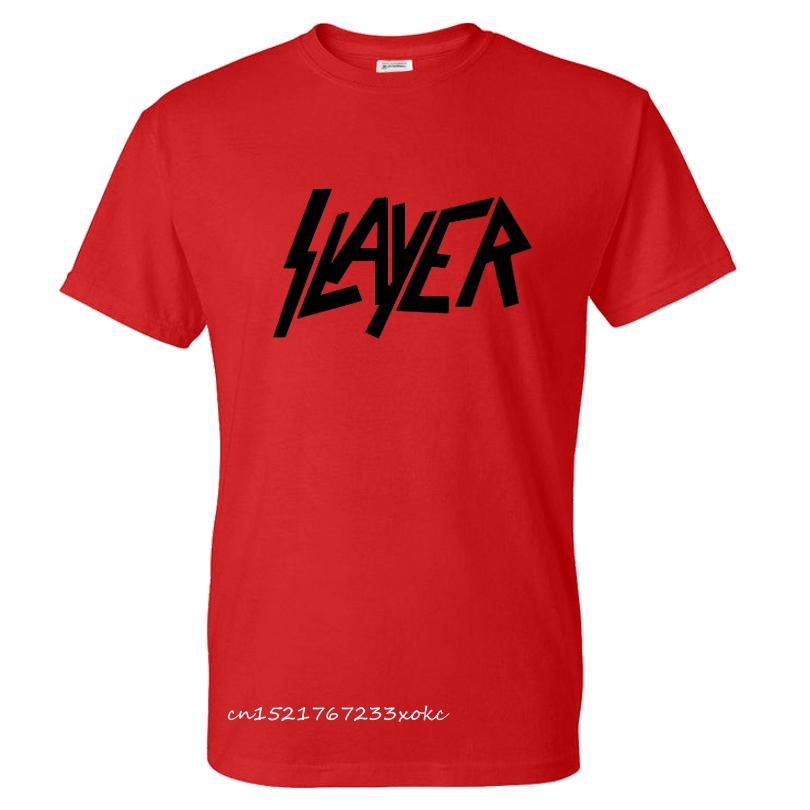 חולצת טי ממתכת Slayer מודפסת אופנת גברים Streetwear צווארון עגול שרוול קצר חולצת טי 100% כותנה חולצת רוק עליוניות