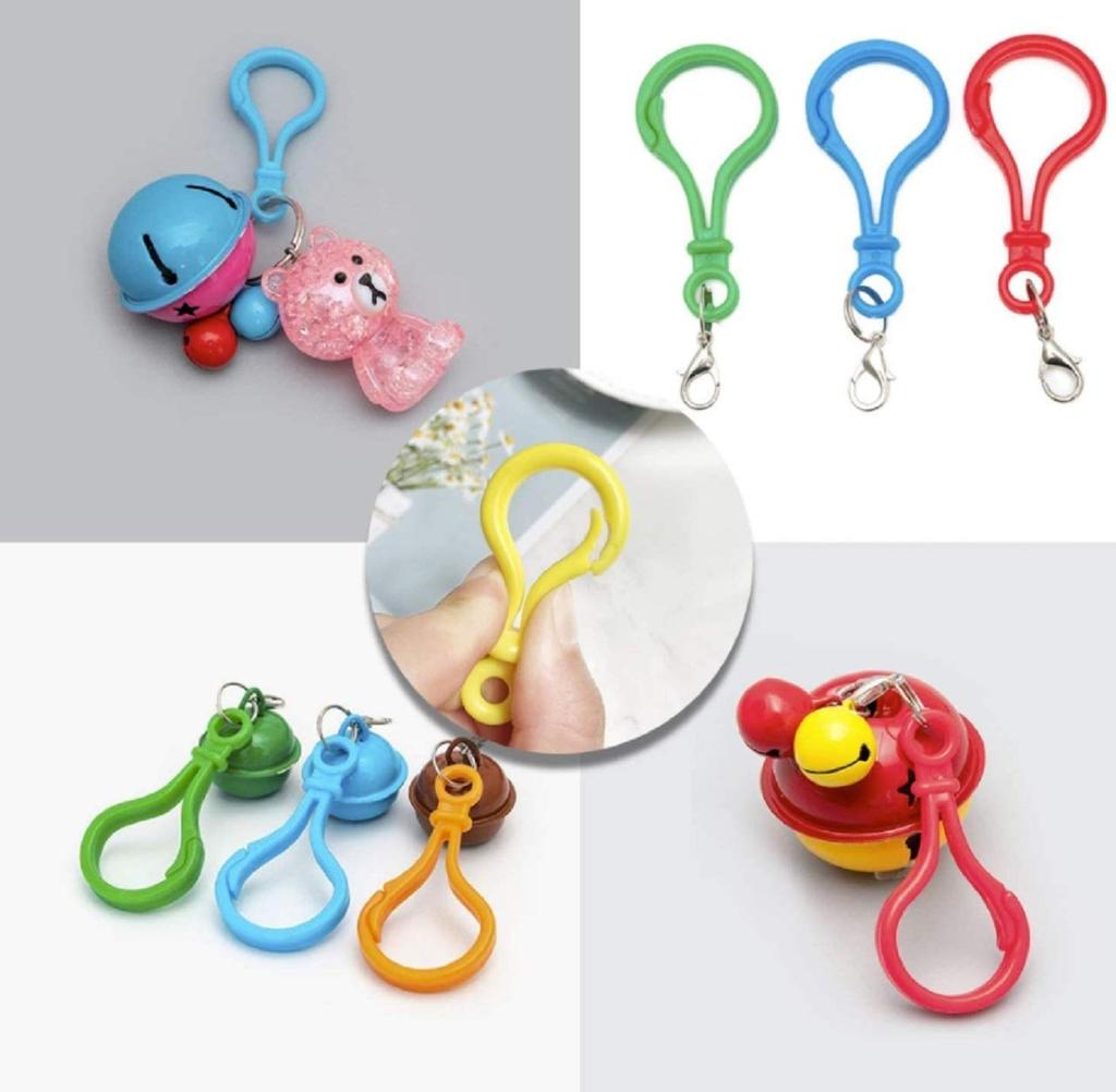 Aloala Snap Hook Plastic Keychain Parts for Crafts and Handmade (Set of 400)