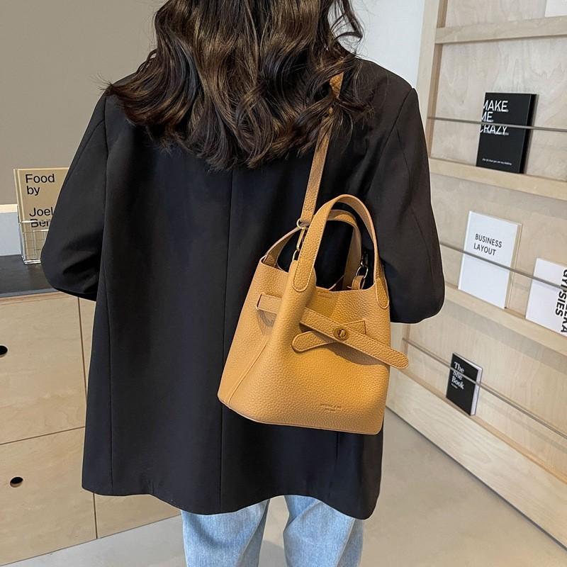Trendy 2024 New Spring Fashion Women's Pu Bucket Bag Korean Style Crossbody Handbag