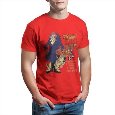 Camiseta masculina Dastardly Muttley Flying Machines Wacky Races Cartoon, roupas de algodão, camiseta com gola redonda, camisetas com estampa gráfica