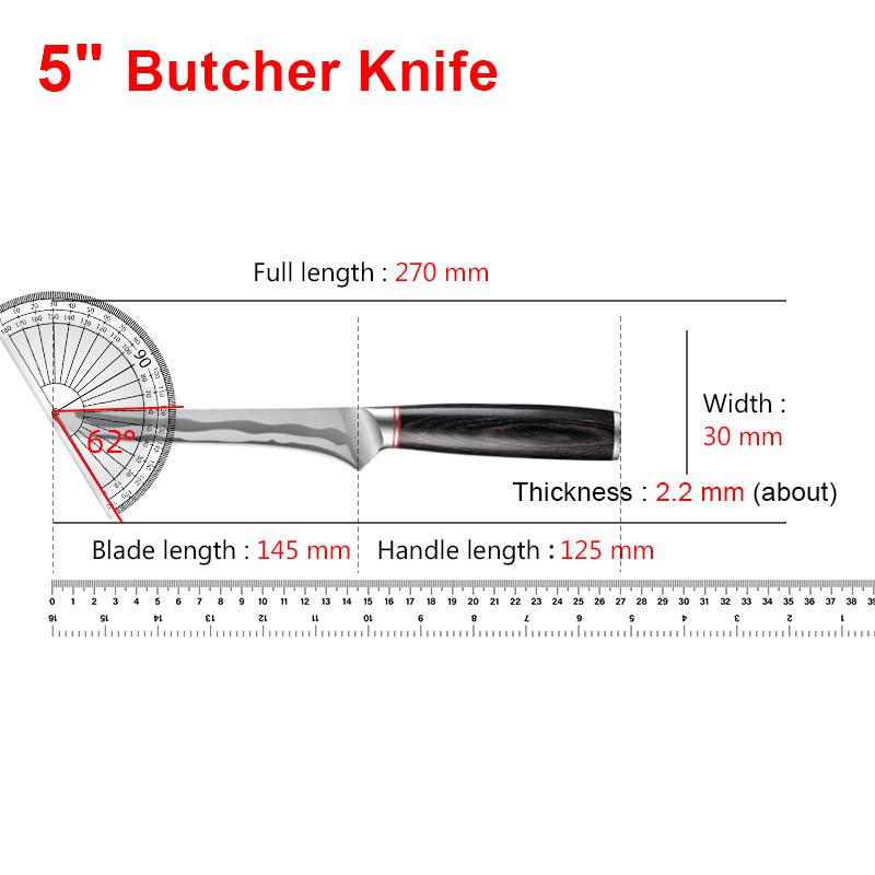 Stainless Steel Kitchen Knife Hammered Meat Cleaver Forging Chef Butcher Knife Skinning Slicing Wooden Handle BBQ Tools