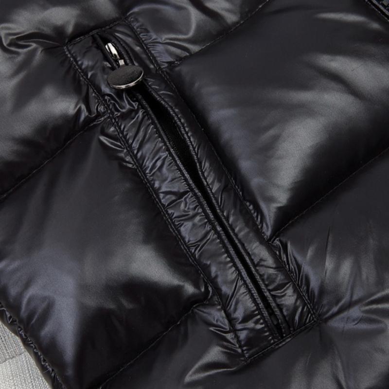 Shiny Cotton Jacket Unisex Short Hooded Thickened Cotton Coat Warm Outerwear Fashion Cold-Weather Clothing