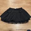 Korean Style Lace Trim Pleated Bow Ruffle Slimming Short Skirt