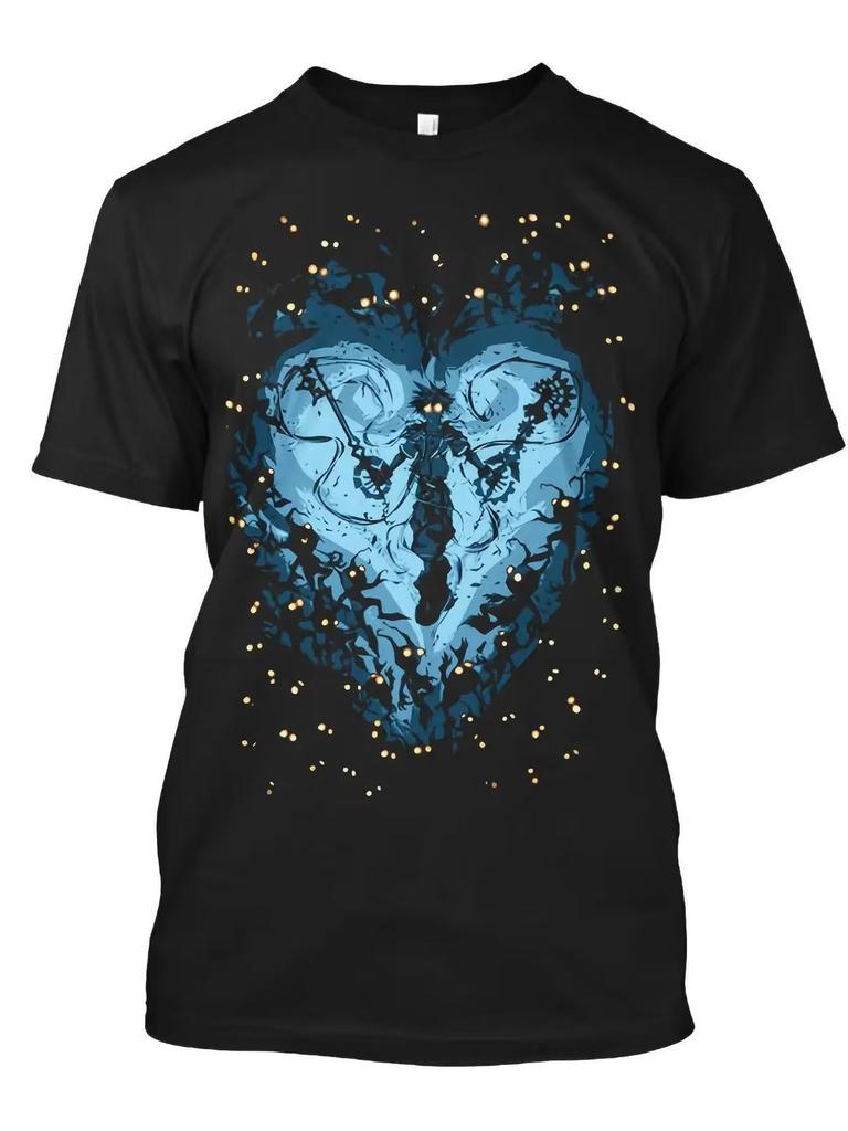T-Shirt Ufficiale del Gioco Kingdom Hearts con Sora, Paperino e Pippo Cuore