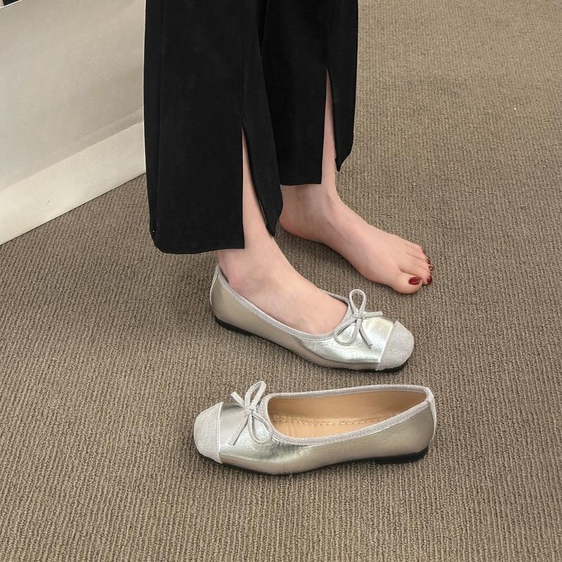 New Square-toed Flat Single-shoe Women's Casual Soft-soled Large-sized Shallow Ballet Shoes