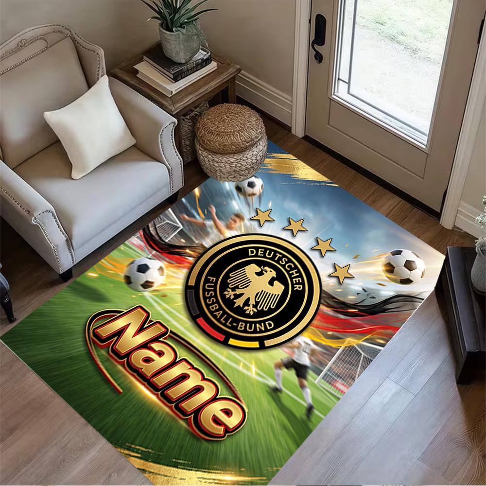 Germany Football Badge Carpet Perfect for Outdoor Entryway Study room Kitchen Anti-slip Rug Anime Office Decor Perfect Gift for Friends & Family
