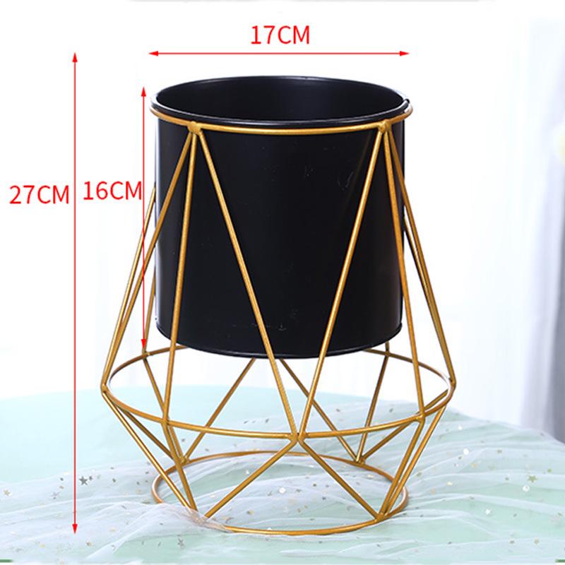 Nordic Wrought Iron Flower Stand - Indoor Tabletop Flower Pot for Creative Home Decor