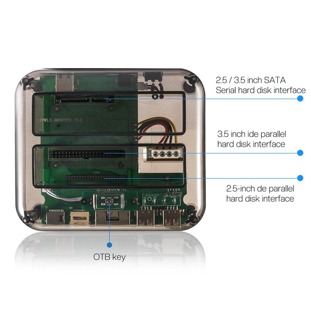 2.5inch/3.5inch USB 3.0 to SATA/IDE Hard Disk Base for HDD Enclosure M2 TF SD Slot Hard Drive Docking Station For TV Laptop