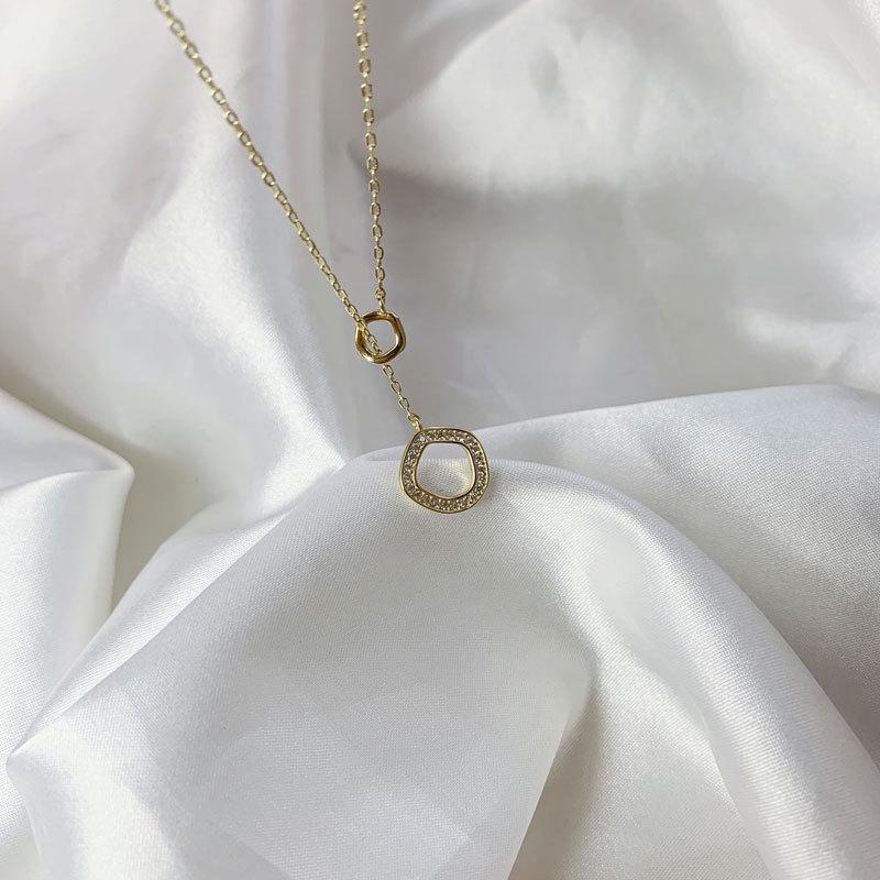 Fashionable Simple Style Fashion Women's Necklace Double Ring Pendant Necklace Pendant Gift Women