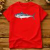 Atlantic Mackerel Handdrawn Fish Art T Shirt Beach Fashion Tshirts 100 Cotton Round Neck Oversized Tees Aesthetic Tshirt