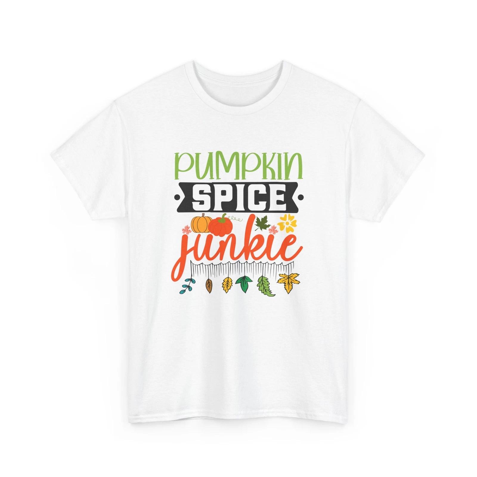 Fall Aesthetic T-Shirt | Autumn Leaves Pumpkin | Pumpkin Spice Junkie Shirt 2XL