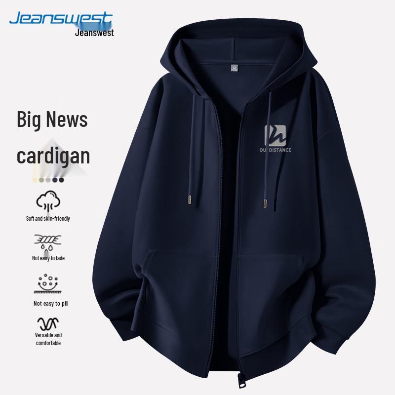 

JEANSWEST Men s Hooded Zip-Up Sweatshirt Jacket 2XL