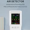 Air Quality Indoor PM10 HCHO TVOC CO2 CO Temperature and Humidity Detector with Backlit LCD Air Quality Tester for Home and Office Monitor, PM2.5
