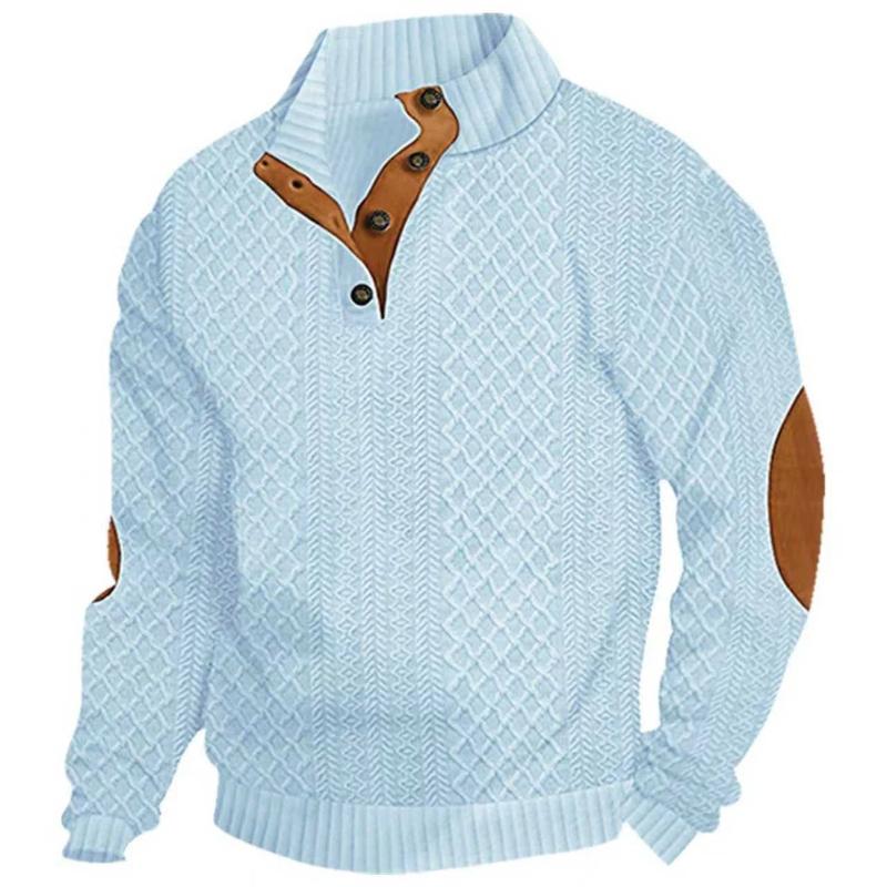 Heiß verkaufender Herrenpullover Frühling Herbst Outdoor Lässig Stehkragen Gestrickter Pullover Pullover Herren Langarm Jacquard Strickwaren Mantel
