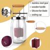1000ml Manual Butter Churner with Wooden Handle,Stainless Steel Gear Design, Easy to Use Kitchen Gadget for Homemade Butter, Cheese, and More