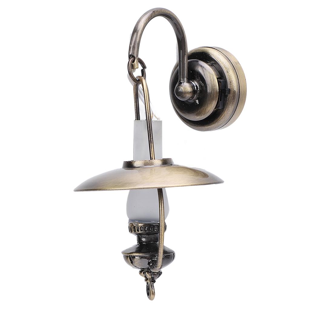 1:12 Doll House Vintage Kerosene Lamp Style Wall Lamp Doll House Furniture Lighting Decoration Doll