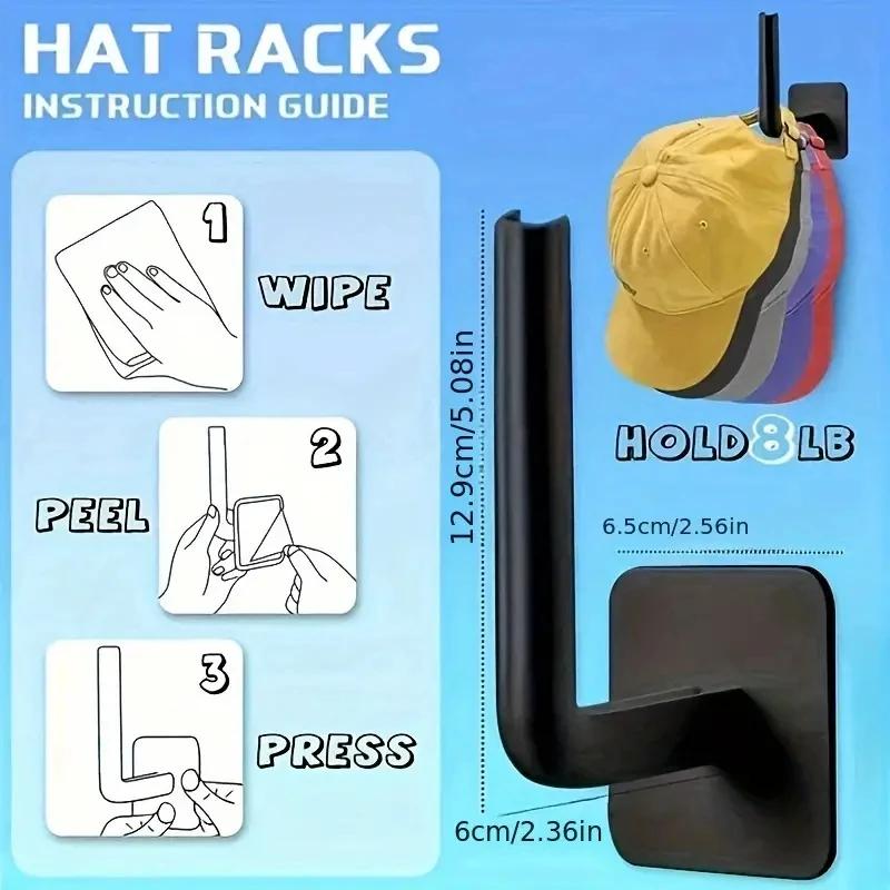 2/4/6PCS Strong Adhesive Paste Hooks No Punching Required Shelf Hat Rack Sticky Hooks for Home Organization