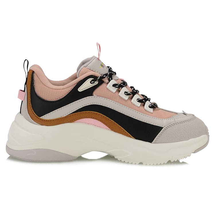 Li Ning Aurora WindWalker Cushioning, Wear Resistant Low top Athletic Shoes Women's Black Gray Brown AGCP298-3