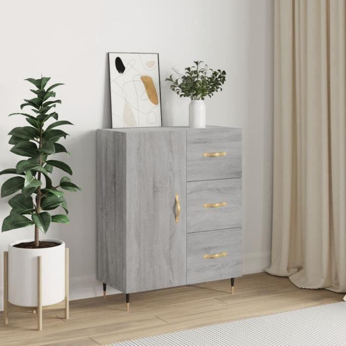 VidaXL Buffet sonoma gris 69,5x34x90 cm bois d'ingénierie 827898