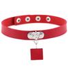 DIEZI Men Harajuku Red PU Leather Necklace Choker Women Ladies Punk Gothic Vintage Statement Collar Pendant Necklace New Jewelry