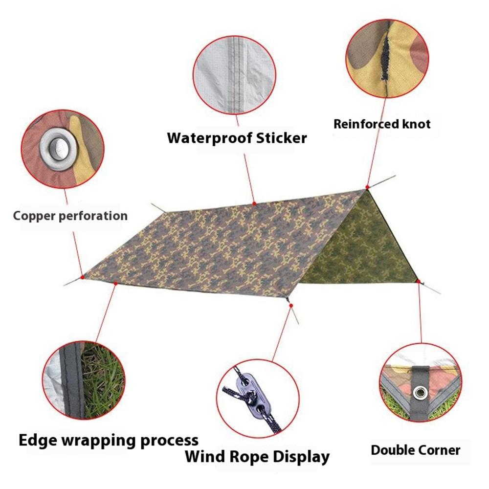 

3x5m Outdoor Camouflage Tarp Camping Shelter Sun Shade 210T Waterproof Tent Canopy A