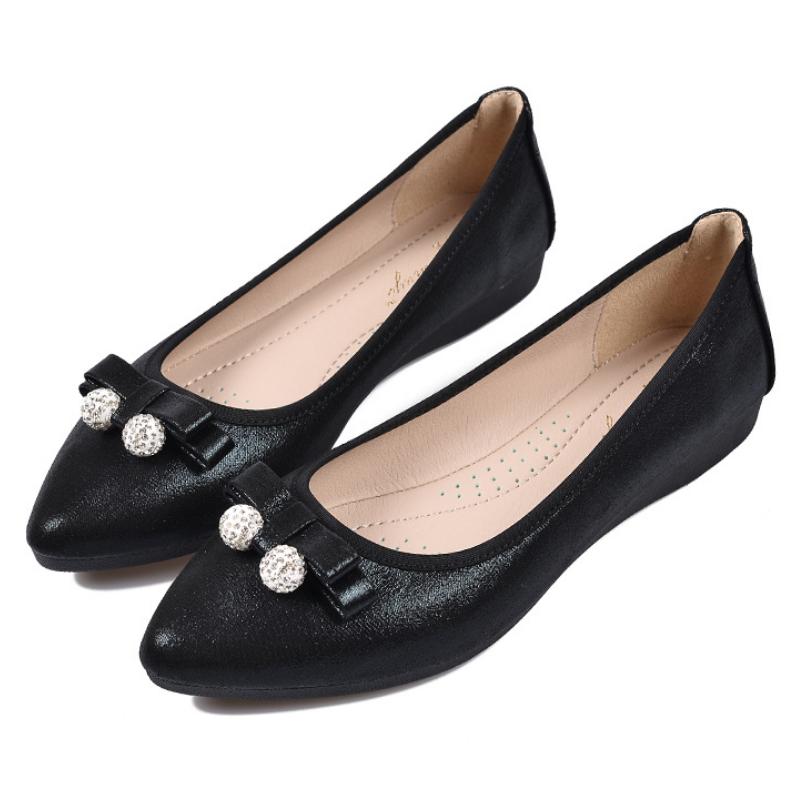 Women Foldable Ballet Flats Portable Travel Fold up Shoes Woman Round Toe Bowknot Slip On Casual Shoes for Spring Autumn WSH2476