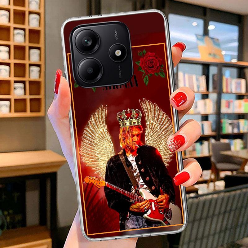 

Retro Singer Kurt Cobain Phone Case For Xiaomi Redmi Note 15 14 13 12 11 10 Pro Plus 14S 12S 11S 11T 11E 10S Soft Fundas Shell R Redmi Note 11E Pro