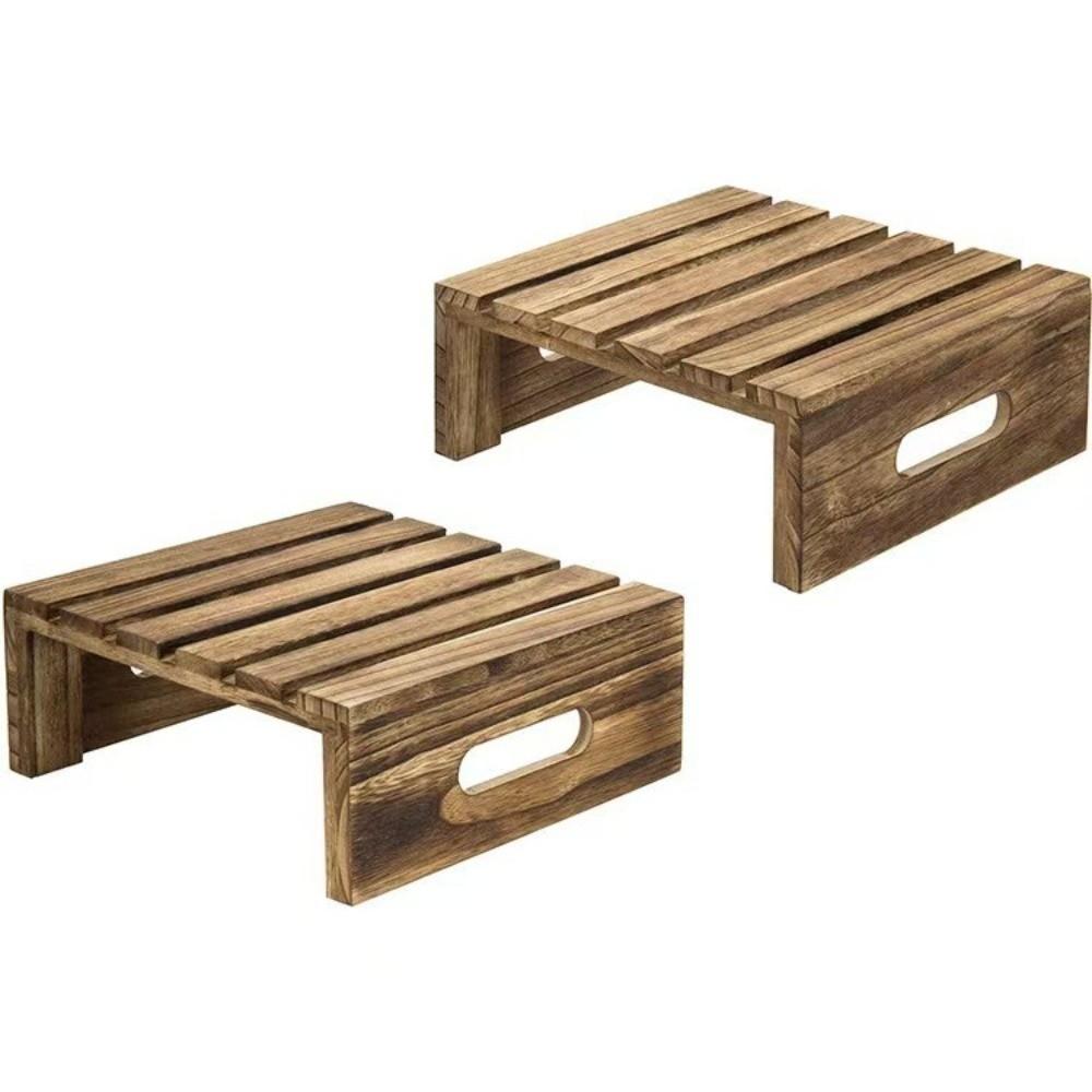 Solid Wood Cake Rack Rustic Serving Stand Dim Sum Rack Dessert Display Stand Kitchen Counter