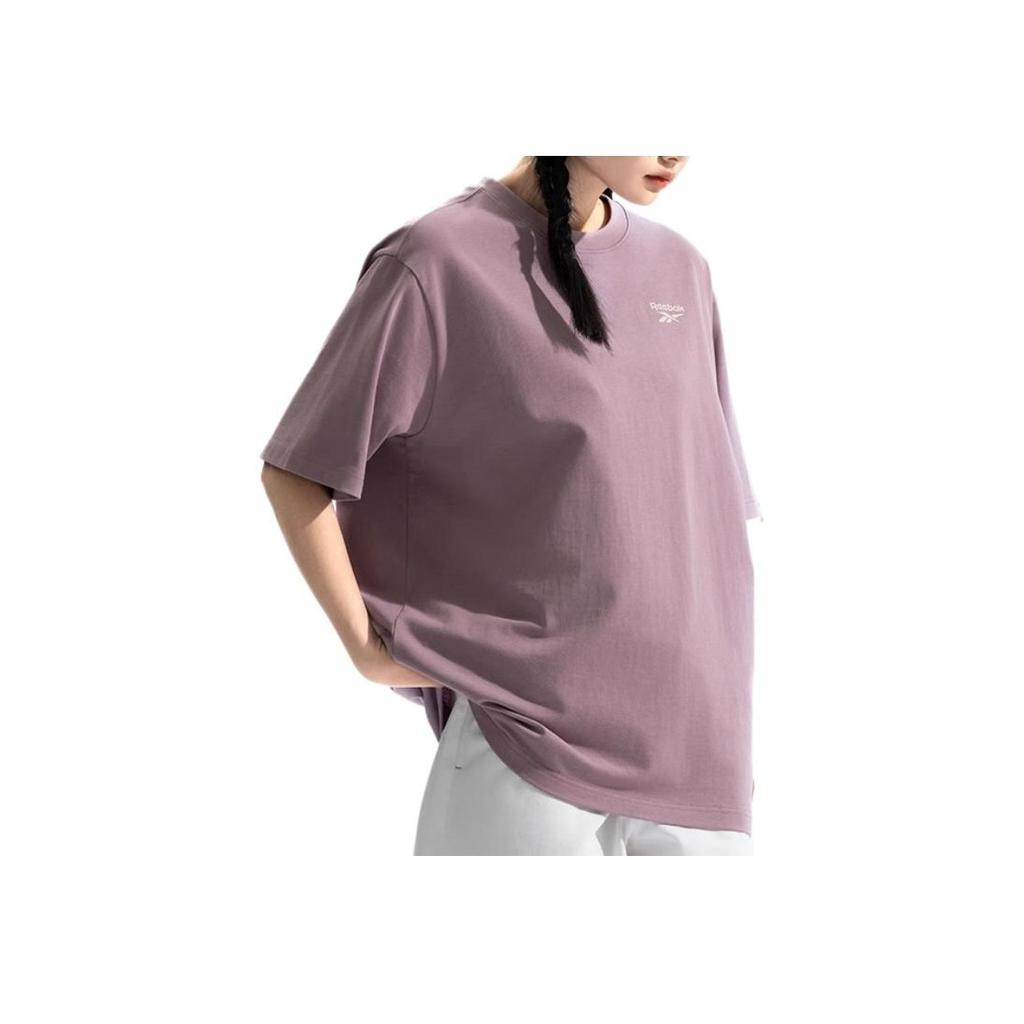 Reebok American Style Comfortable Versatile Round Neck Loose Short Sleeve T-Shirt Unisex T-Shirts Gray Purple 24SRM433UGP3