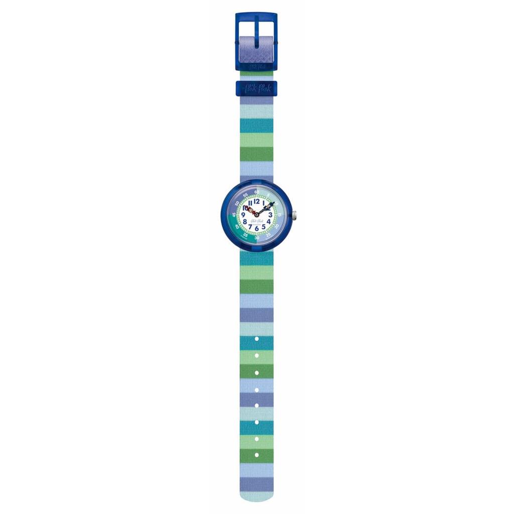 Flik Flak STRIPY FBNP226 Kids' Watch, GREEN,