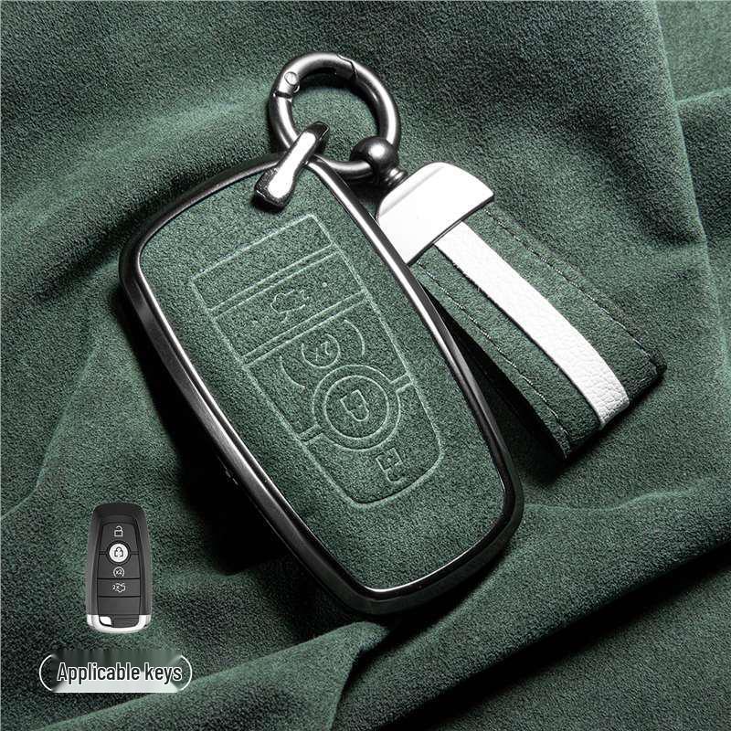 Luxury Suede Key Covers for Ford Explorer ST, Escape, Edge, 4WD, Mondeo, and EVOS