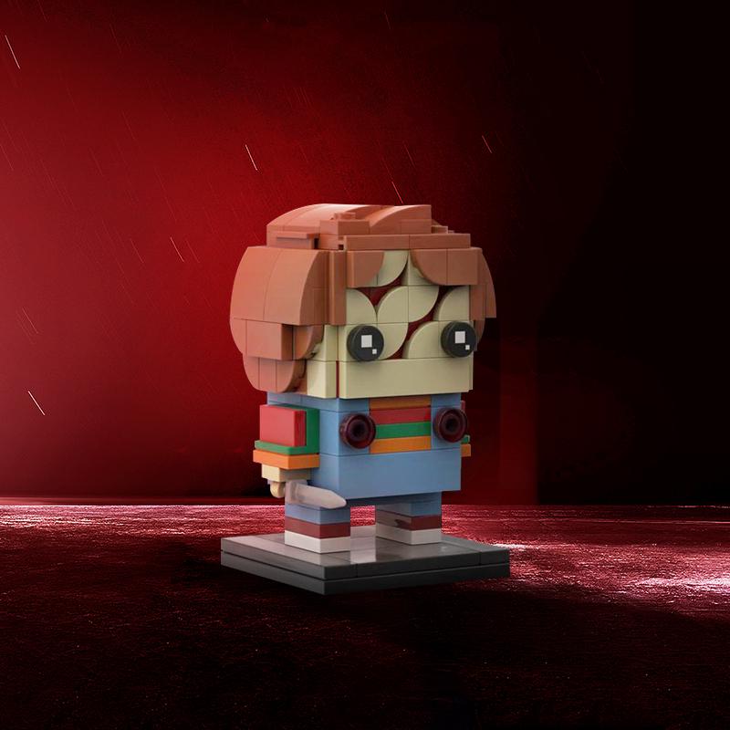MOC Brickhead Z Chucky Model Building Blocks Horror Killers Doll Assembly Bricks Toy Children's Birthday Gift DIY Creative Toys