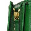 Used Double G Exotic Compact Wallet 9539 456126 7941 Petit Marmont GG Marmont Ostrich Green Unisex from Japan AUTHENTIC