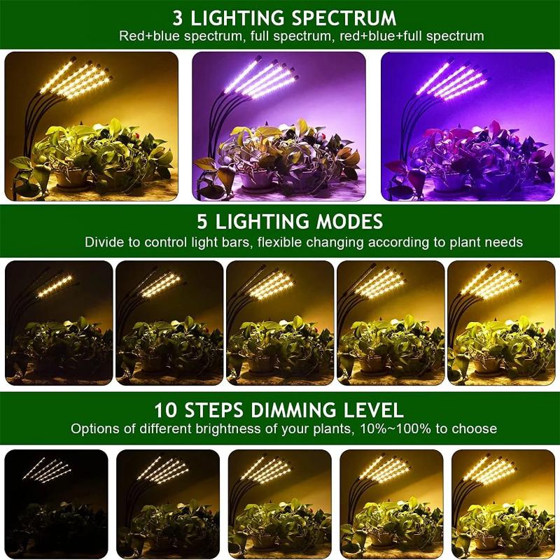 1Pc 3 Colors Tripod USB Phyto Lamp Full Spectrum Hydroponics Bulb LED Grow Light Indoor Plants Lamp Greenhouse Veg Flower Phytolamp